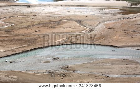 Swamp With Few Water And Many Quicksand
