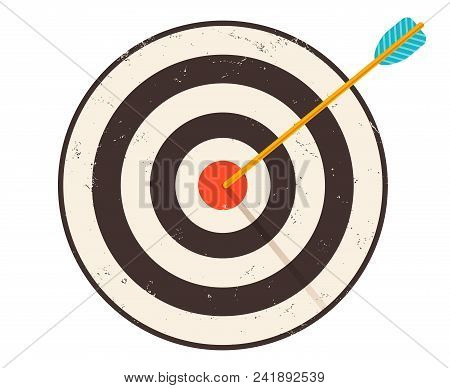 Vintage Vector Icon Of Targets. Retro Illustration Of Vintage Target.