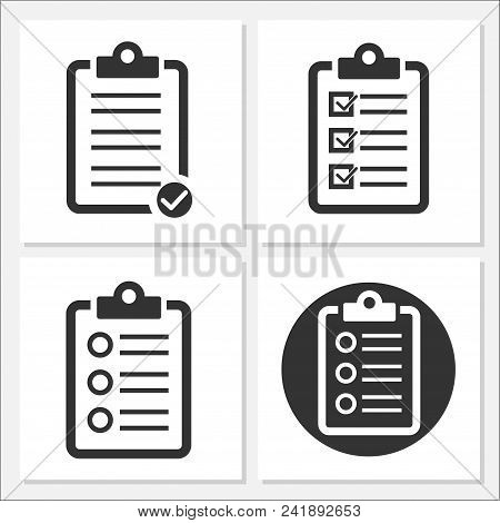 Checklist Flat Icon Set Vector Design Template