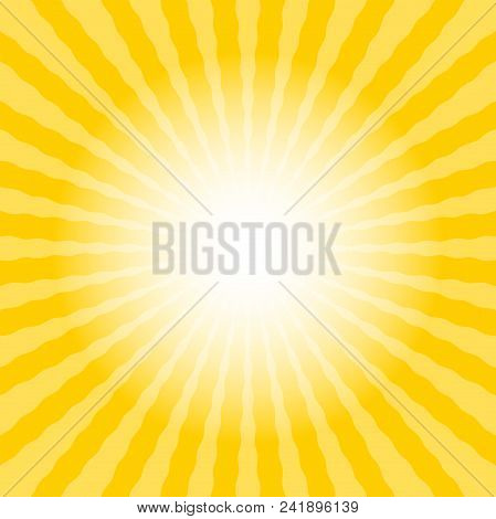 Abstract Sun Rays Wavy Yellow And White Background Template Text Placeholder
