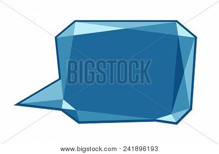 Low Polygon Vector Blue Speech Talk Balloon Diamond Shape Template For Quote