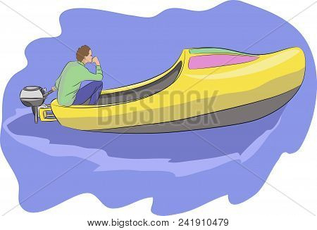 The Boat With The Motor In The Form Of Dutch Shoe Klomp.