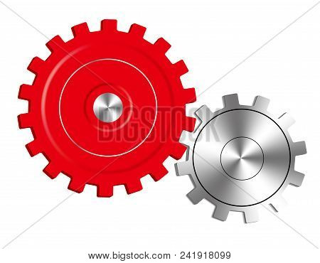 Vector Drawn Gears, Using Mesh Gradients.isolated Over White Background.