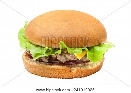 Cheesburger With Lettuce Salad