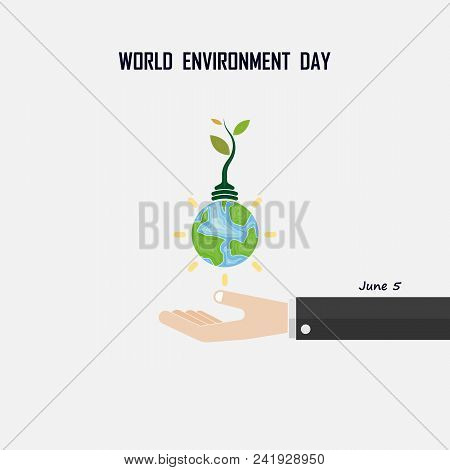 World Environment Day Concept Vector Logo Design Template.june 5st World Environment Day Concept.wor