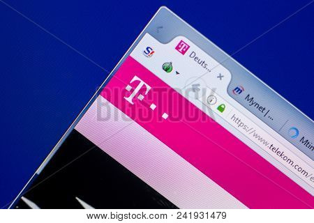 Ryazan, Russia - May 20, 2018: Homepage Of Telekom Website On The Display Of Pc, Url - Telekom.com