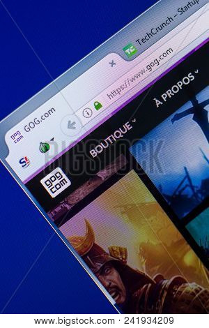 Ryazan, Russia - May 20, 2018: Homepage Of Gog Website On The Display Of Pc, Url - Gog.com
