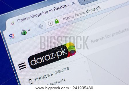 Ryazan, Russia - May 20, 2018: Homepage Of Daraz Website On The Display Of Pc, Url - Daraz.pk