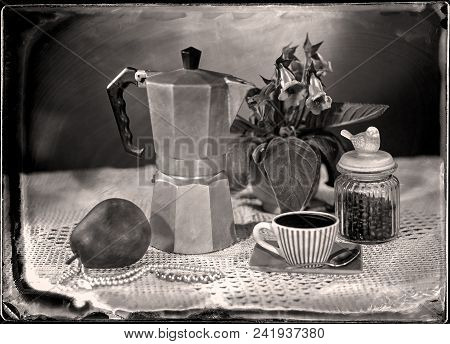 Morning Coffee Wet Plate On Clear Glass