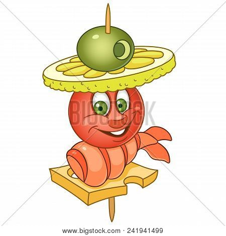Salmon Fish Canape. Appetizer Or Snack Idea.