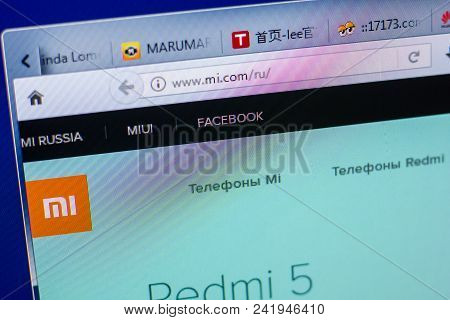 Ryazan, Russia - May 20, 2018: Homepage Of Mi Or Xiaomi Website On The Display Of Pc, Url - Mi.com