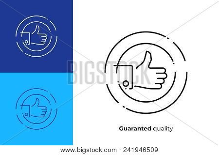 Line Art Thumb Up, Like Hand. Team Building. Scalable Vector Icon In Modern Lineart Style. Outline E
