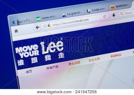 Ryazan, Russia - May 20, 2018: Homepage Of Lee World Tmall Website On The Display Of Pc, Url - Lee.w