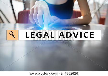 Legal Advice Ext On Virtual Screen. Consulting. Attorney At Law. Lawyer, Business And Finance Concep