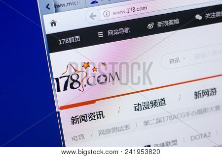 Ryazan, Russia - May 20, 2018: Homepage Of 178 Website On The Display Of Pc, Url - 178.com