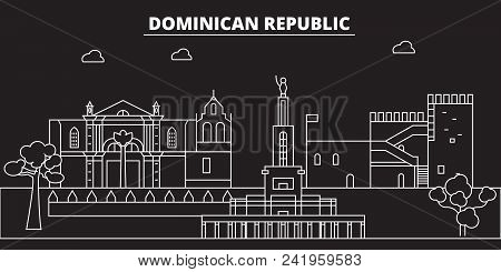 Dominican Republic Silhouette Skyline. Dominican Republic Vector City, Dominican Linear Architecture