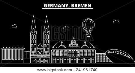 Bremen Silhouette Skyline. Germany - Bremen Vector City, German Linear Architecture, Buildings. Brem