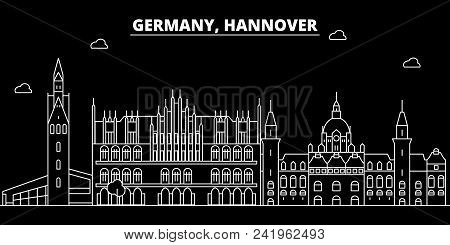 Hanover Silhouette Skyline. Germany - Hanover Vector City, German Linear Architecture, Buildings. Ha
