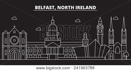 Belfast Silhouette Skyline. Great Britain - Belfast Vector City, British Linear Architecture, Buildi
