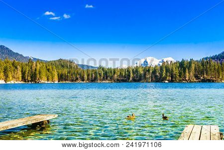 View On Beautiful Lake Hintersee In The Bavarian Alp Of Bavaria