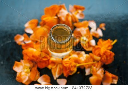 Medicinal And Floral Essence Of Rose Or Gulab Popularly Known As Gulab Jal Or Gulab Ka Pani In Asia