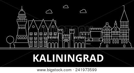 Kaliningrad Silhouette Skyline. Russia - Kaliningrad Vector City, Russian Linear Architecture, Build