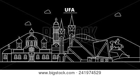 Ufa Silhouette Skyline. Russia - Ufa Vector City, Russian Linear Architecture, Buildings. Ufa Line T