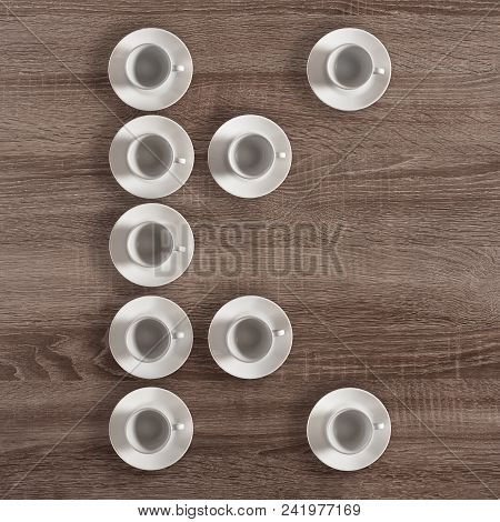 Alphabet Letter K Made Of Empty Coffee Cups