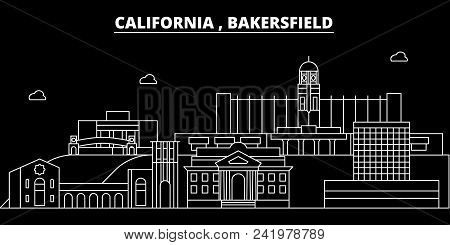 Bakersfield Silhouette Skyline. Usa - Bakersfield Vector City, American Linear Architecture, Buildin