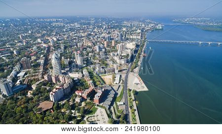 Bird's-eye View On Ukrainian City Of Dnieper