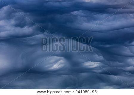 Mammatus Cloud Above The City Of Chamonix. Mont Blanc, France