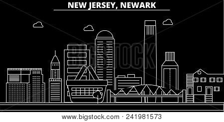 Newark Silhouette Skyline. Usa - Newark Vector City, American Linear Architecture, Buildings. Newark