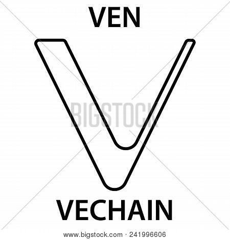 Vechein Cryptocurrency Blockchain Icon. Virtual Electronic, Internet Money Or Cryptocoin Symbol, Log