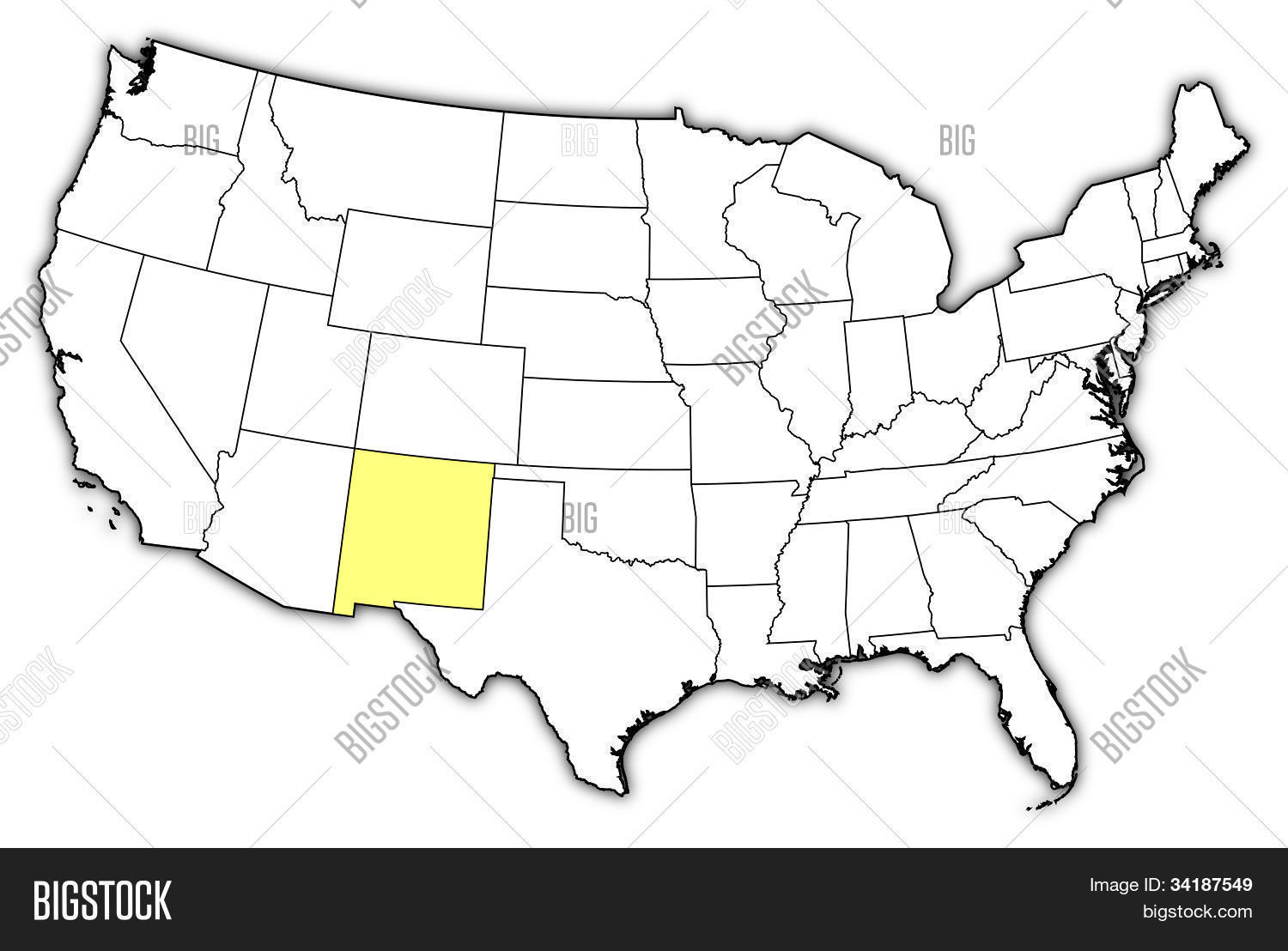 Map United States New Image amp - 34187549