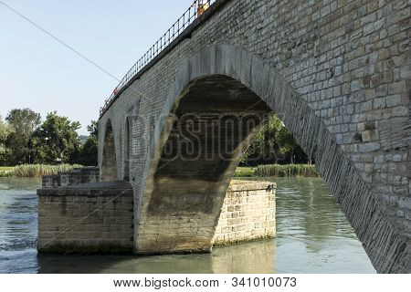 The Saint Bénézet Bridge, Known As The Avignon Bridge, Photo Taken From Below
