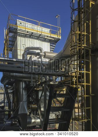 Fragment Of Flue Gas Cleaning Installation, Semi-dry Desulphurization And Dedusting, In The Daytime 
