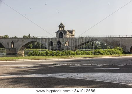 The Saint Bénézet Bridge, Known As The Avignon Bridge, Photo Taken From Below