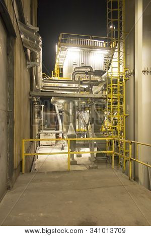 Fragment Of Flue Gas Cleaning Installation, Semi-dry Desulphurization And Dedusting, Night View