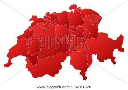 Mapa Švýcarska