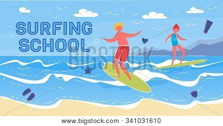 Summer Surfing School For People Who Want To Learn How To Surf Or Improve Existing Skills. Lessons F
