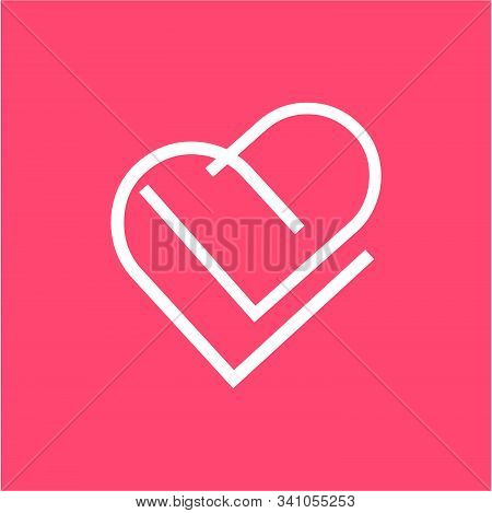 Simple Dd, Pp, Dp Initials Line Art Company Logo With Heart Shape Symbol