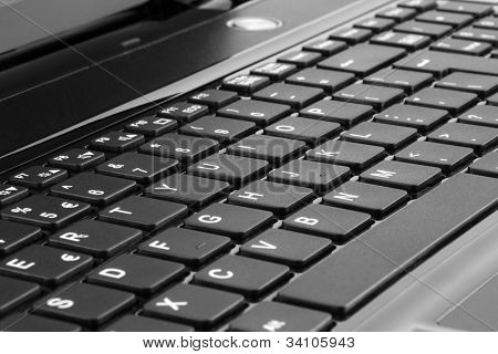 Preto teclado de um computador portátil