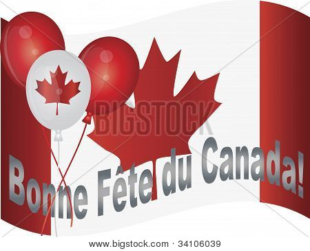 Happy Canada Day lippu ja ilmapalloja kuva