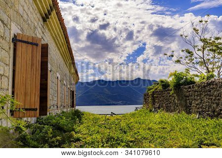 Picturesque Stone Walls Of The 15th Century Citadel In The Old Town In Budva Montenegro Overlooking 