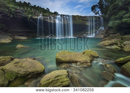 Krang Suri Waterfalls At Jaintia Hills In Meghalaya, India