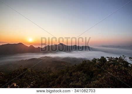 Beautiful Morning Mist And The Sunrise