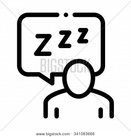 Human Zzz In Quote Frame Icon Vector. Outline Human Zzz In Quote Frame Sign. Isolated Contour Symbol