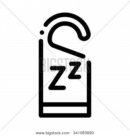 Hotel Handle Label Zzz Icon Vector. Outline Hotel Handle Label Zzz Sign. Isolated Contour Symbol Ill