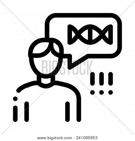 Man Genetic Molecule Icon Vector. Outline Man Genetic Molecule Sign. Isolated Contour Symbol Illustr