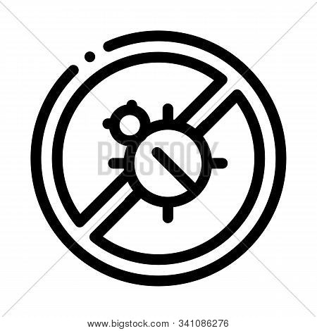 Anti Bed Mattress Bug Icon Vector. Outline Anti Bed Mattress Bug Sign. Isolated Contour Symbol Illus